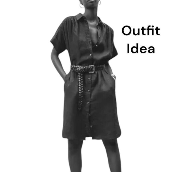 J Crew Dress Womens S Beige Irish Linen Relaxed Short Sleeve Baird‎ McNutt - Picture 5 of 10